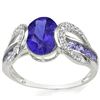 Image 2 : Natural Tanzanite & Diamond Gold Ring
