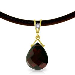 Genuine 14KT Yellow Gold 6.51 ctw Garnet & Diamond Necklace - SKU#-JGG84138