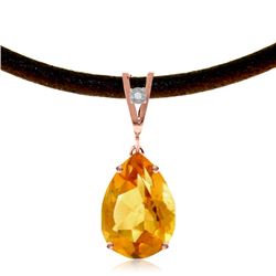 Genuine 14KT Rose Gold 6.01 ctw Citrine & Diamond Necklace - SKU#-JGG64121