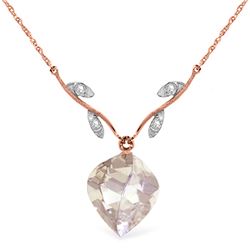Genuine 14KT Rose Gold 12.82 ctw White Topaz & Diamond Necklace - SKU#-JGG64704