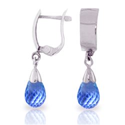 Genuine 14KT White Gold 2.5 ctw Blue Topaz Earrings - SKU#-JGG91324
