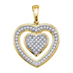 Genuine 10K Yellow Gold Jewelry 0.20 ctw Diamond Pendant - SKU#JSC64815