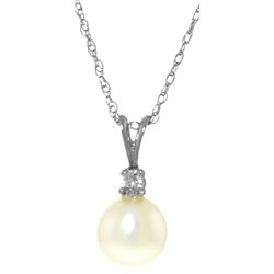 Genuine 14KT White Gold 2.05 ctw Pearl & Diamond Necklace - SKU#-JGG83188