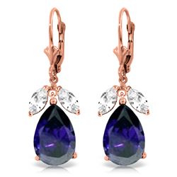 Genuine 14KT Rose Gold 10.3 ctw White Topaz Earrings - SKU#-JGG74312
