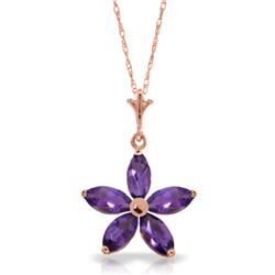 Genuine 14KT Rose Gold 1.4 ctw Amethyst Necklace - SKU#-JGG62013