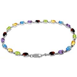 Genuine 14KT White Gold 5.46 ctw Garnet, Peridot & Citrine Bracelet - SKU#-JGG83562