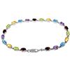 Image 1 : Genuine 14KT White Gold 5.46 ctw Garnet, Peridot & Citrine Bracelet - SKU#-JGG83562