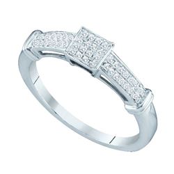 Genuine 10K White Gold Jewelry 0.15 ctw Diamond Ladies Ring - SKU#JSC64932