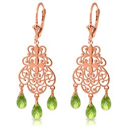 Genuine 14KT Rose Gold 3.75 ctw Peridot Earrings - SKU#-JGG81403