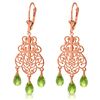 Image 1 : Genuine 14KT Rose Gold 3.75 ctw Peridot Earrings - SKU#-JGG81403