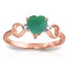 Image 1 : Genuine 14KT Rose Gold 1.01 ctw Emerald & Diamond Ring - SKU#-JGG84392