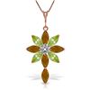 Image 1 : Genuine 14KT Rose Gold 2.0 ctw Citrine, Peridot & Diamond Necklace - SKU#-JGG62285