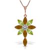 Image 1 : Genuine 14KT Rose Gold 2.0 ctw Citrine, Peridot & Diamond Necklace - SKU#-JGG62285