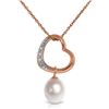 Image 1 : Genuine 14KT Rose Gold 4.03 ctw Pearl & Diamond Necklace - SKU#-JGG65415