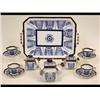 A Victorian Coalport Cabaret Set, with butterfly finials and handles (repair to tray)  See illust...