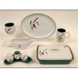 An Extensive Denby Greenwheat Pattern Dinner and Tea Service, with tureens, condiments, soup bowl...