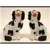 Image 1 : A Pair of Victorian Staffordshire Pottery Dogs, black and white (a.f. ) 25.5 cm  See illustration...
