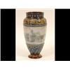 Image 1 : A Doulton Lambeth Vase, by Hannah Barlow, decorated a farmer, donkey, cart and cattle, 25 cm  See...