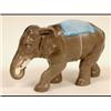 Image 1 : A Late 19th Century Elephant, with a blue rug, anchor mark in underglaze blue, 17 cm  See inside...