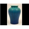 Image 1 : A Royal Lancastrian Vase, of ribbed baluster form, decorated a blue and turquoise glaze, impresse...