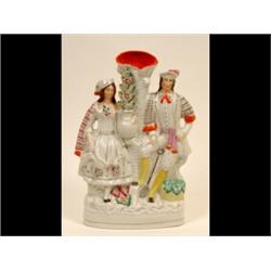 A Large Staffordshire Spill Vase, the gardeners, 39 cm  See illustration £30-50...