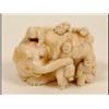 Image 1 : A Late 19th Century Ivory Ojiime, carved an elephant and four figures, 3 cm  See illustration £10...