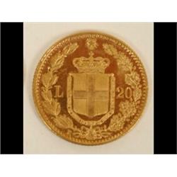 An Italian Gold 20 Lire, 1882 £40-60...