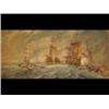 Image 1 : A*** R*** Personnat, a naval battle scene, signed and dated, oil on canvas, 59.5 x 130 cm (unfram...