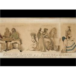 A Late 18th Century Coloured Engraving, English Slavery, or, a Picture of the Times, published 17...