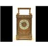 Image 1 : A Late 19th Century Carriage Timepiece, in a reeded brass case, 15 cm   See illustration £100-150...