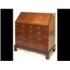 Image 1 : A George III Mahogany Bureau, the fall front revealing a fitted interior, above four graduated lo...