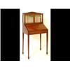 Image 1 : An Edwardian Inlaid Mahogany Bonheur du Jour, the raised superstructure having a pair of glazed d...