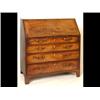 Image 1 : A George III Mahogany Bureau, the fall front revealing a fitted interior, above four graduated lo...