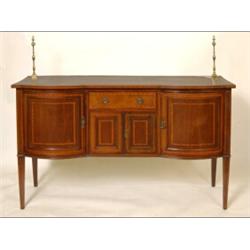An Edwardian Mahogany Sideboard, crossbanded in satinwood and inlaid with boxwood and ebony strin...