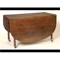 An 18th Century Large Oak Gateleg Table, on barley twist legs  See illustration £200-400...