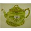 Image 1 : A Late Victorian Tea Set, with floral decoration on a green ground £30 - 50...