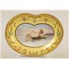 Image 1 : A Coalport Kidney Shaped Cabinet Dish, painted a putto floating on a lily pad, 14.5 cm  See illus...