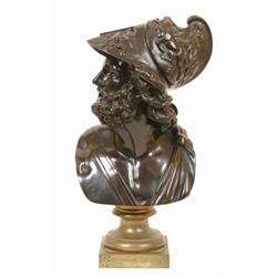 A Late 19th Century French Bronze Bust, of Menoleas, 41 cm  See illustration £150 - 200...
