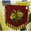 Image 1 : A Victorian Brass Adjustable Screen, with a woolwork and beadwork floral panel £50 - 80...