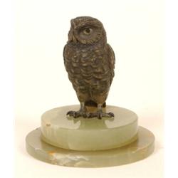 A Cold Painted Bronze Owl, on an onyx base, 11 cm  See illustration £30 - 50...