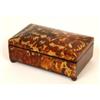 Image 1 : A Late Regency Tortoiseshell Work Box, the segmented top inset a small white metal plaque, initia...