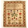 Image 1 : A George III Needlework Sampler, by Kezir Simmons, 1817, incorporating verse, squirrels, birds, f...