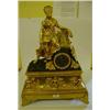 Image 1 : A 19th Century French clock, the 8.5 cm diameter dial with Roman numerals, fitted an 8 day moveme...