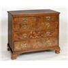 Image 1 : A Mahogany Chest of Drawers, having two short and three graduated long drawers, the fronts veneer...