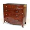 Image 1 : An Early 19th Century Bow Front Mahogany Chest, of two short and three graduated long drawers, on...