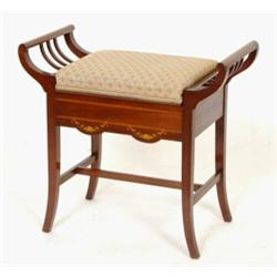 An Edwardian Inlaid Mahogany Box Top Piano Stool  See illustration £120 - 140...