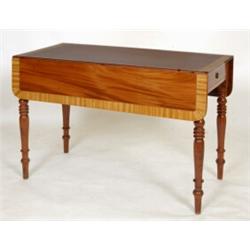 An Early Victorian Mahogany Pembroke Table, crossbanded in satinwood, and with boxwood and ebony...