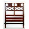 Image 1 : A Pair of Edwardian Inlaid Mahogany Bed Ends, with lattice style decoration, 105 cm  See illustra...