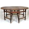 Image 1 : An 18th Century Joined Oak Double Gateleg Drop Leaf Table, the oval top on baluster turned legs (...