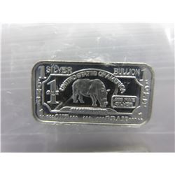 4 x .999 Fine Silver Rhino Motif Bars